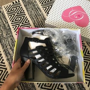 Black heeled sandals